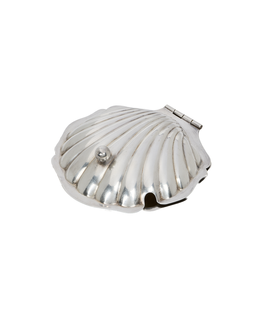 Shell Butter Dish - Silver-Plated