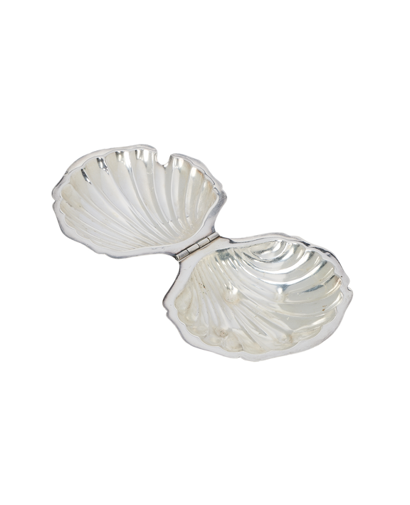 Shell Butter Dish - Silver-Plated