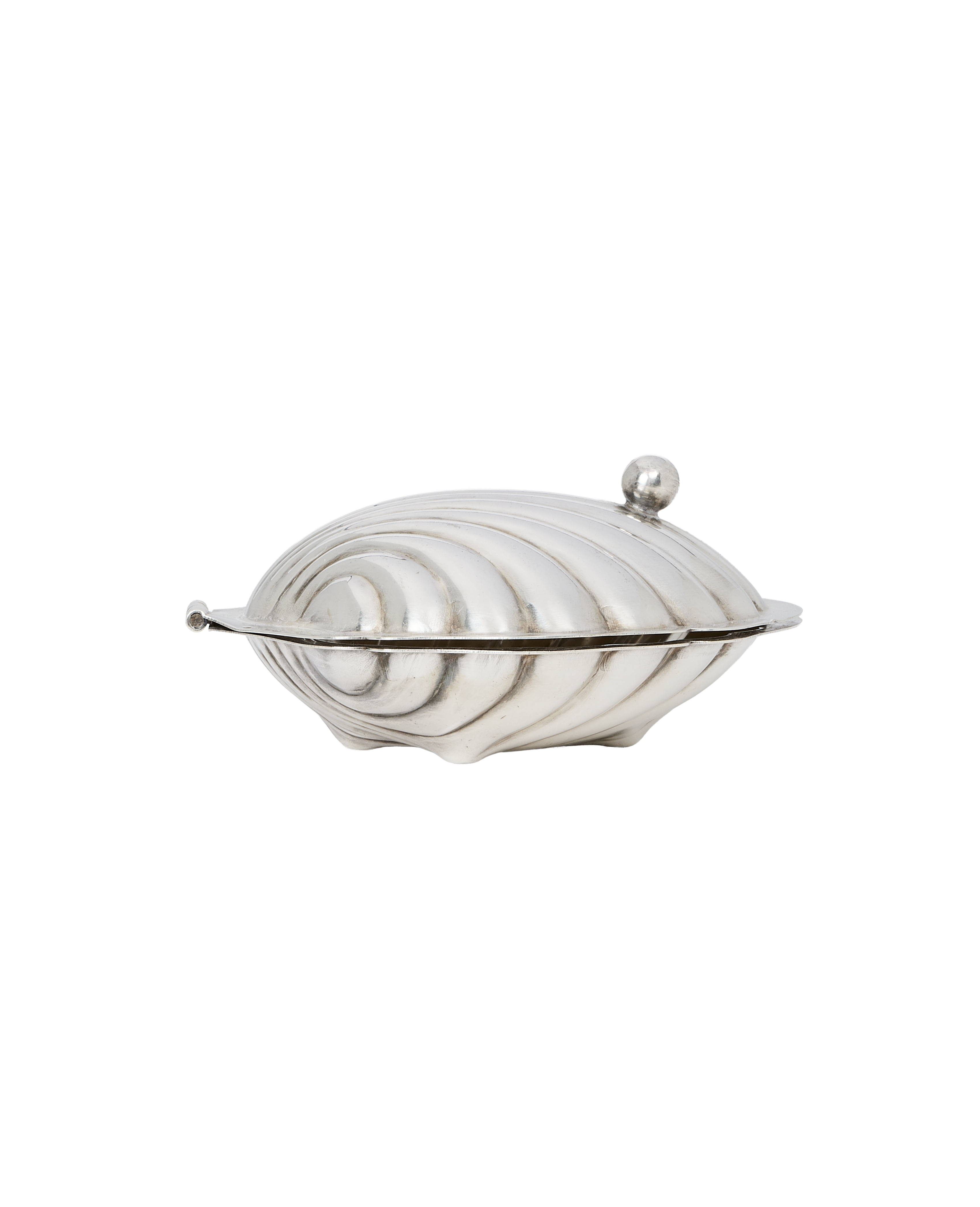 Shell Butter Dish - Silver-Plated