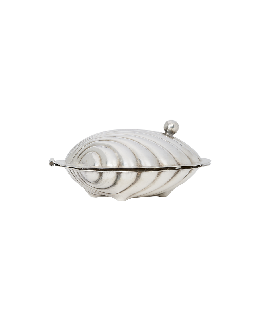 Shell Butter Dish - Silver-Plated