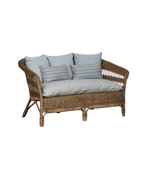 Sanctuary Rattan Loveseat - Bayside Stripe