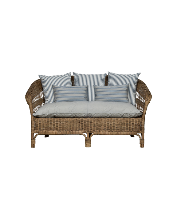 Sanctuary Rattan Loveseat - Bayside Stripe