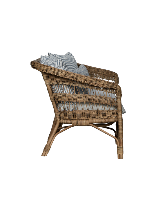 Sanctuary Rattan Loveseat - Bayside Stripe