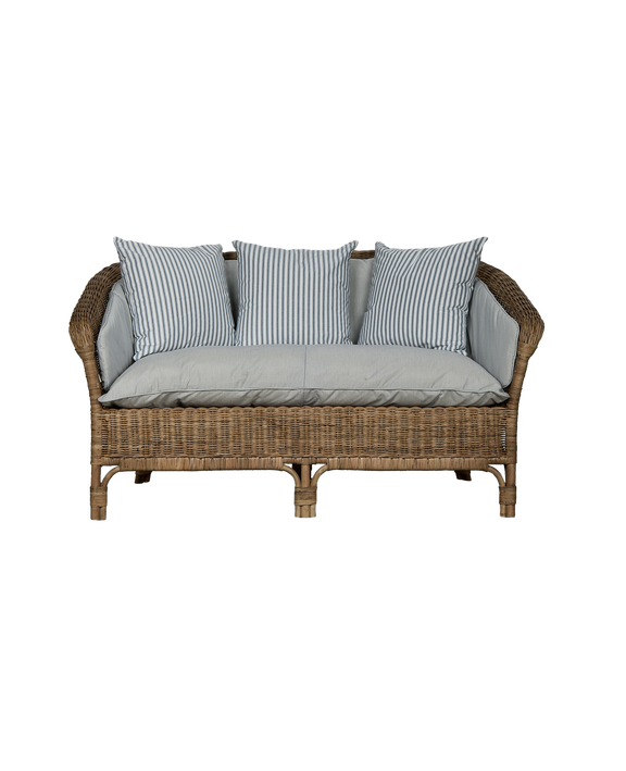 Sanctuary Rattan Loveseat - Bayside Stripe