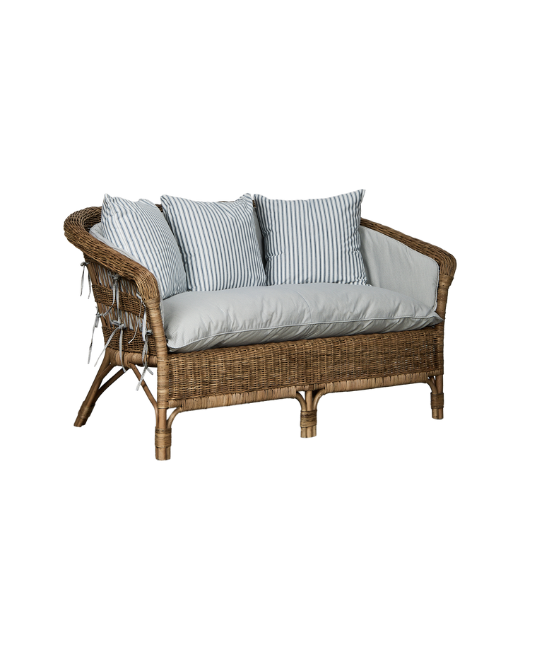 Sanctuary Rattan Loveseat - Bayside Stripe