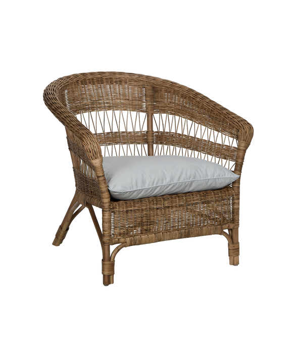 Sanctuary Rattan Lounge Chair - Bayside Stripe