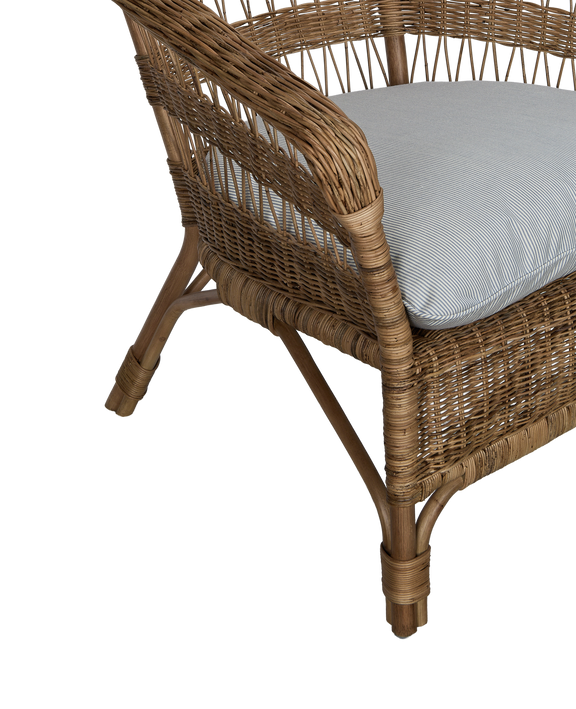 Sanctuary Rattan Lounge Chair - Bayside Stripe