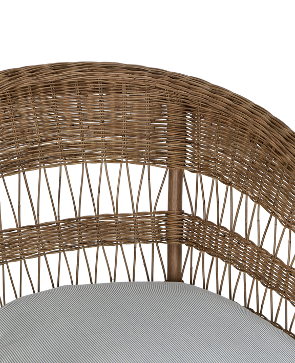 Sanctuary Rattan Lounge Chair - Bayside Stripe