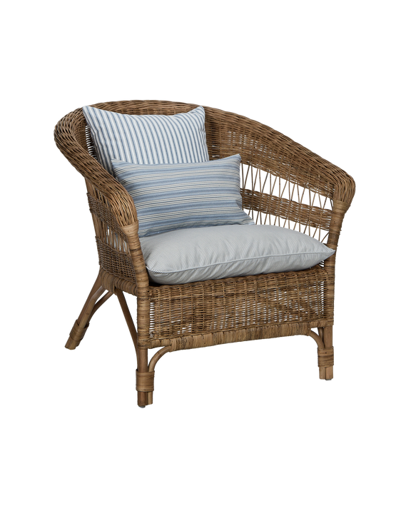 Sanctuary Rattan Lounge Chair - Bayside Stripe