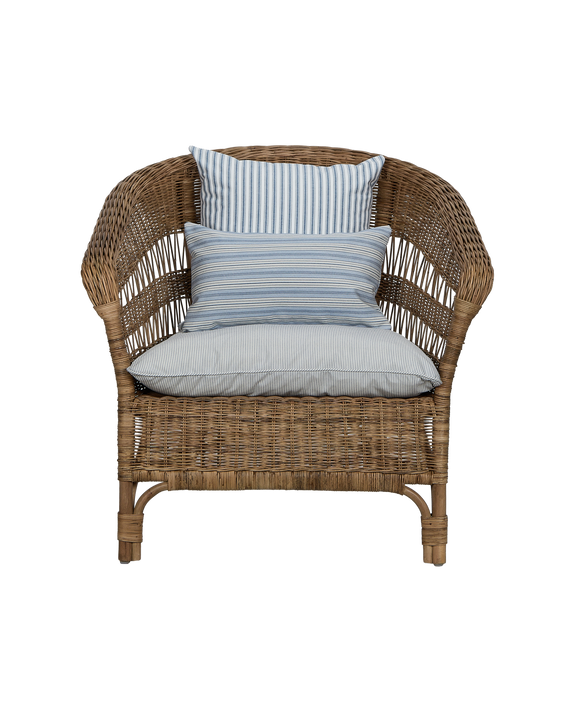 Sanctuary Rattan Lounge Chair - Bayside Stripe
