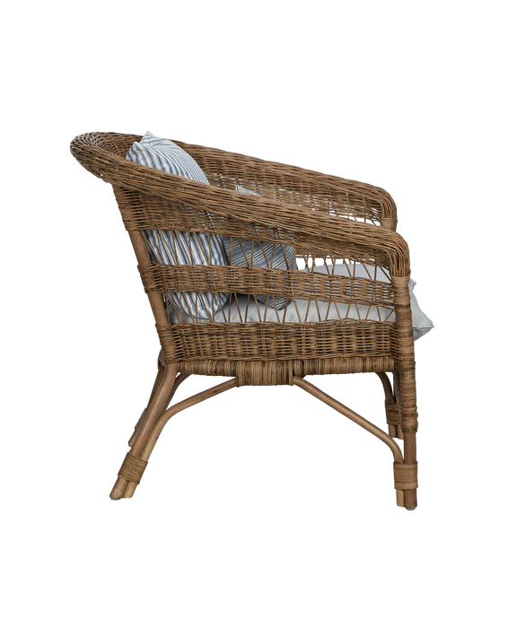 Sanctuary Rattan Lounge Chair - Bayside Stripe