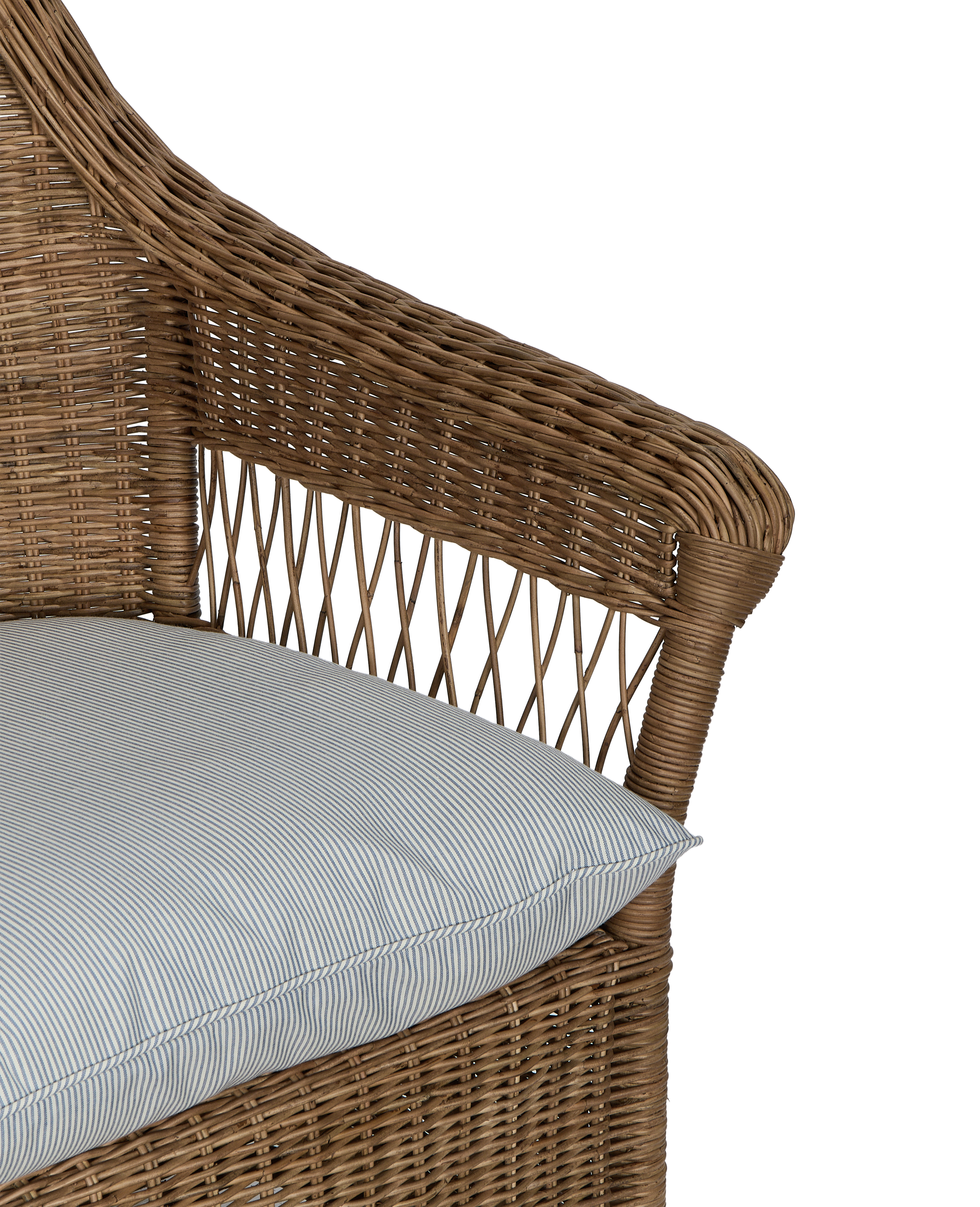 Reader Rattan Armchair - Bayside Stripe