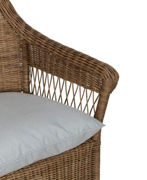 Reader Rattan Armchair - Bayside Stripe