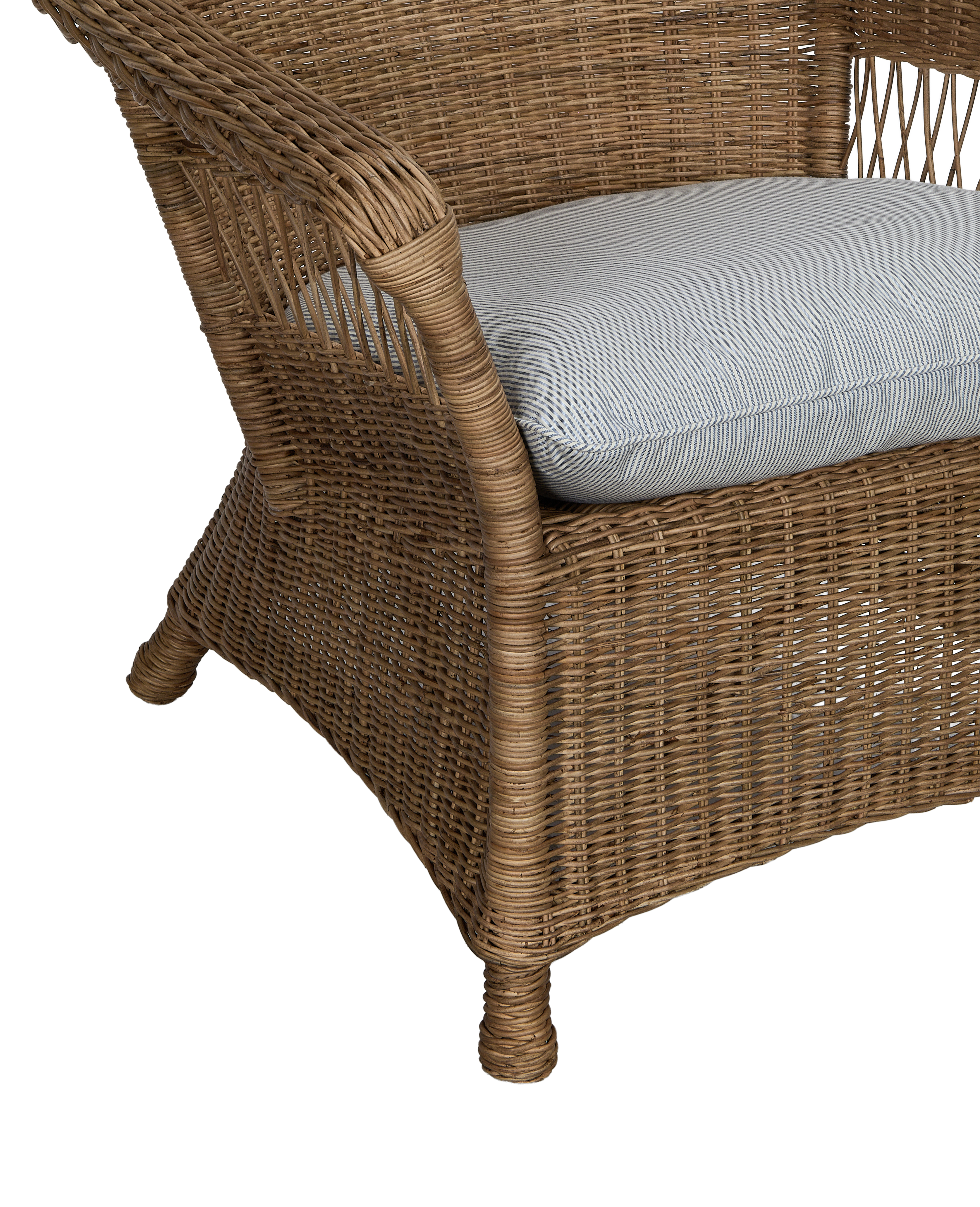 Reader Rattan Armchair - Bayside Stripe