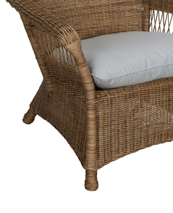 Reader Rattan Armchair - Bayside Stripe