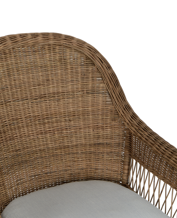 Reader Rattan Armchair - Bayside Stripe
