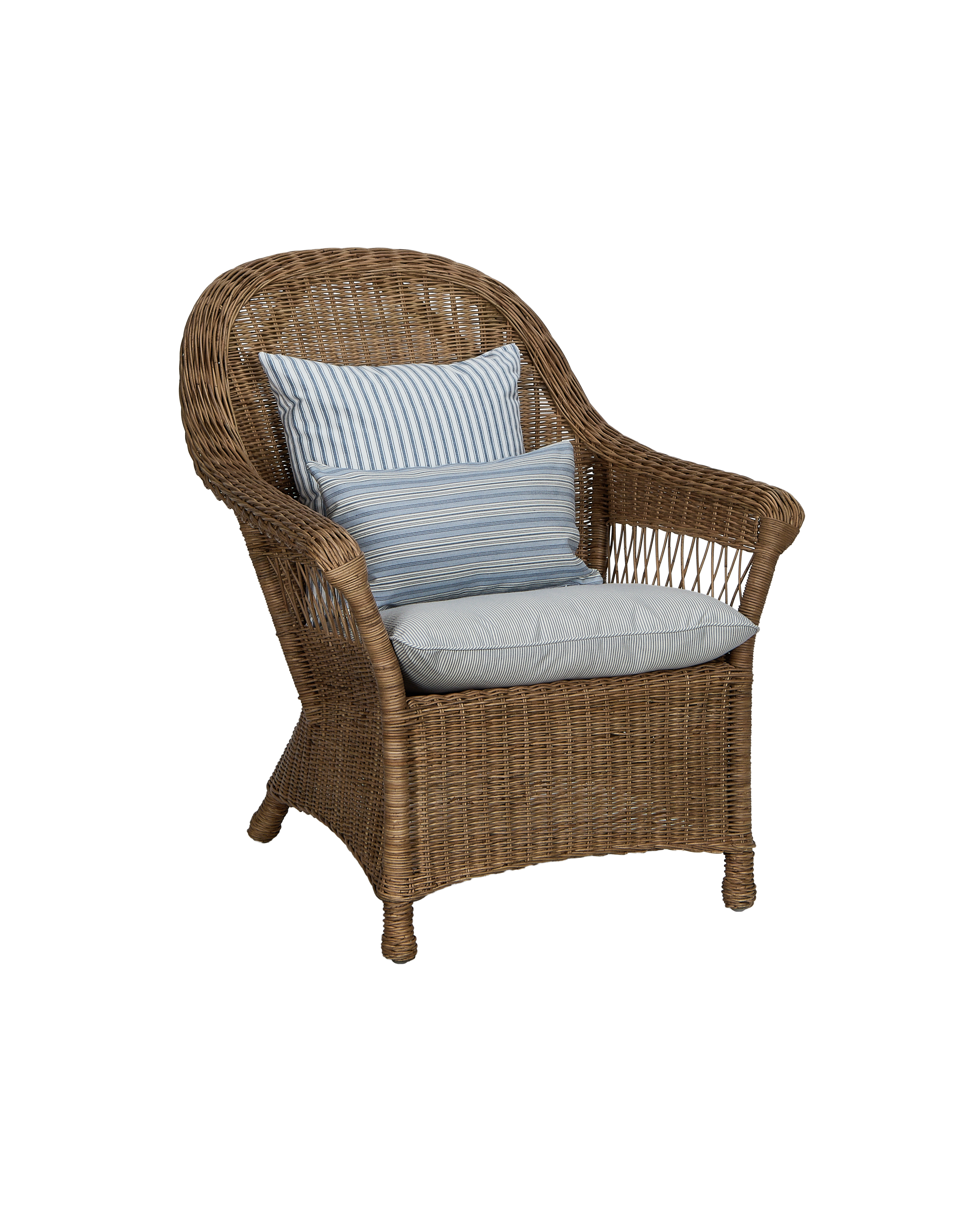 Reader Rattan Armchair - Bayside Stripe