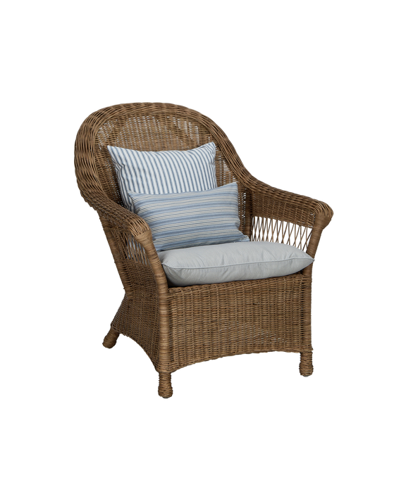 Reader Rattan Armchair - Bayside Stripe