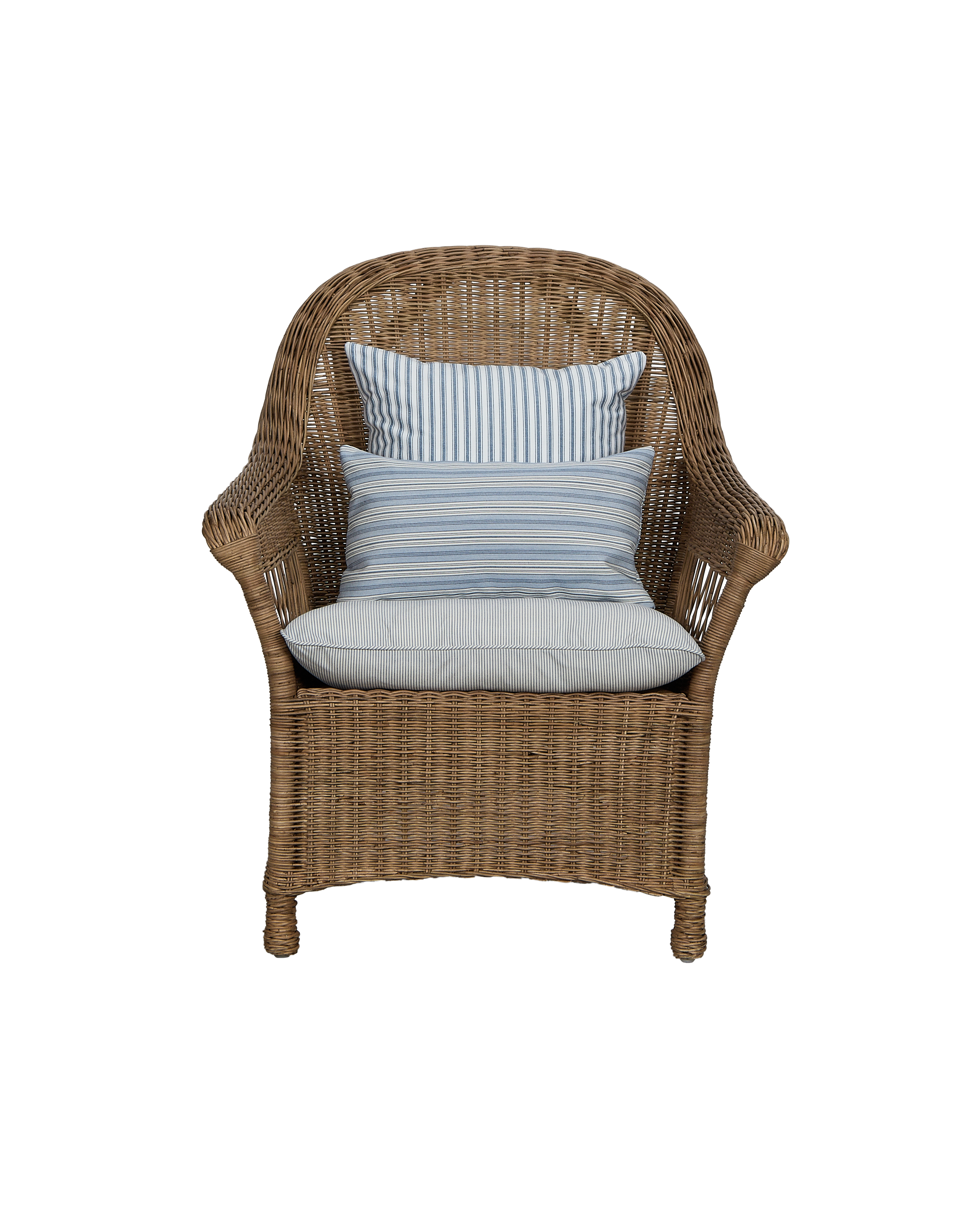 Reader Rattan Armchair - Bayside Stripe