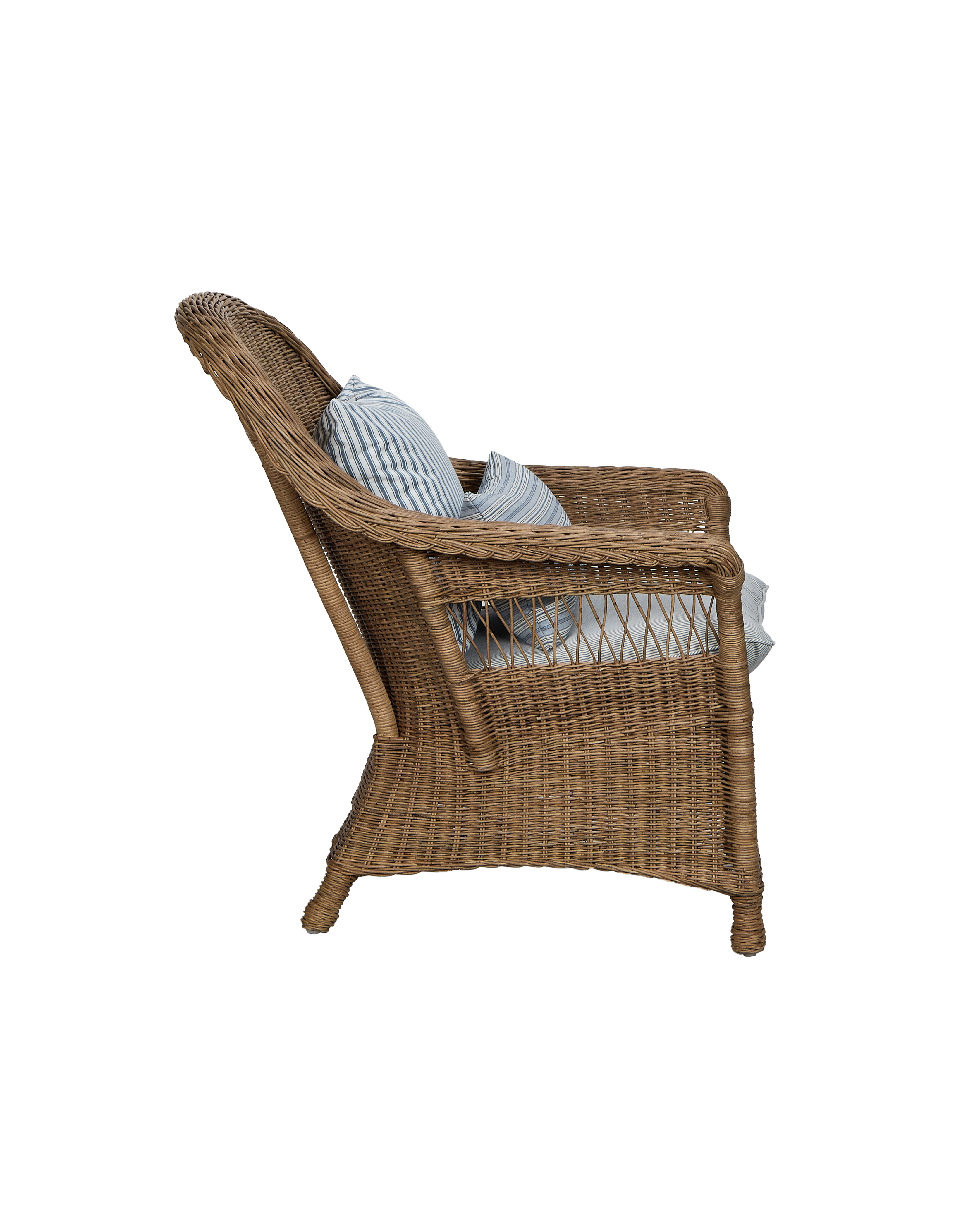 Reader Rattan Armchair - Bayside Stripe