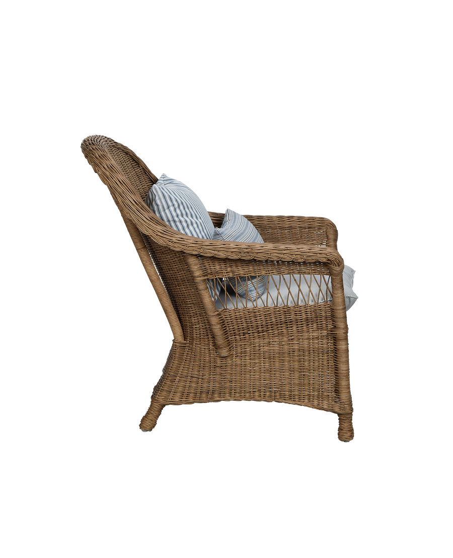 Reader Rattan Armchair - Bayside Stripe