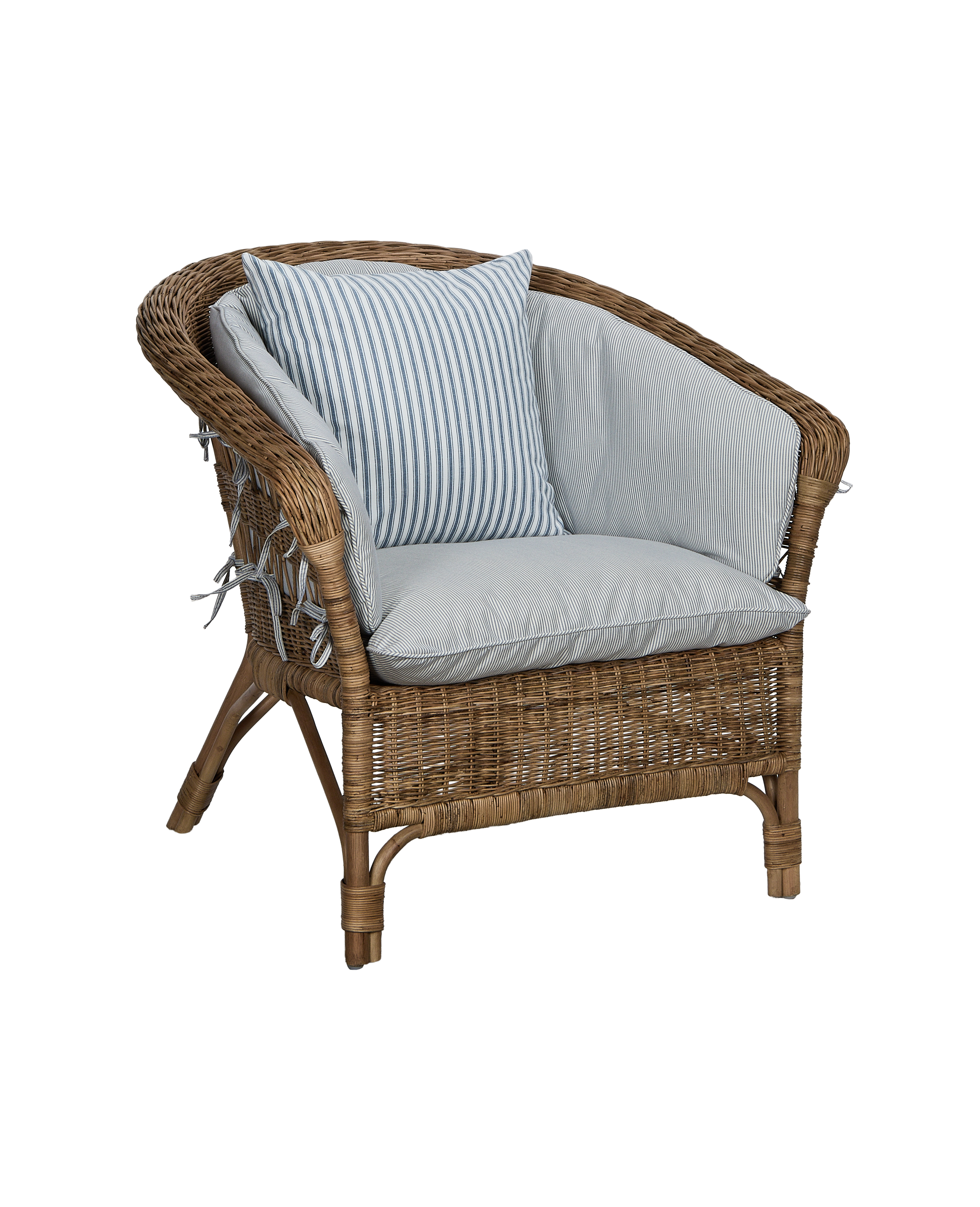 Sanctuary Rattan Lounge Chair - Bayside Stripe