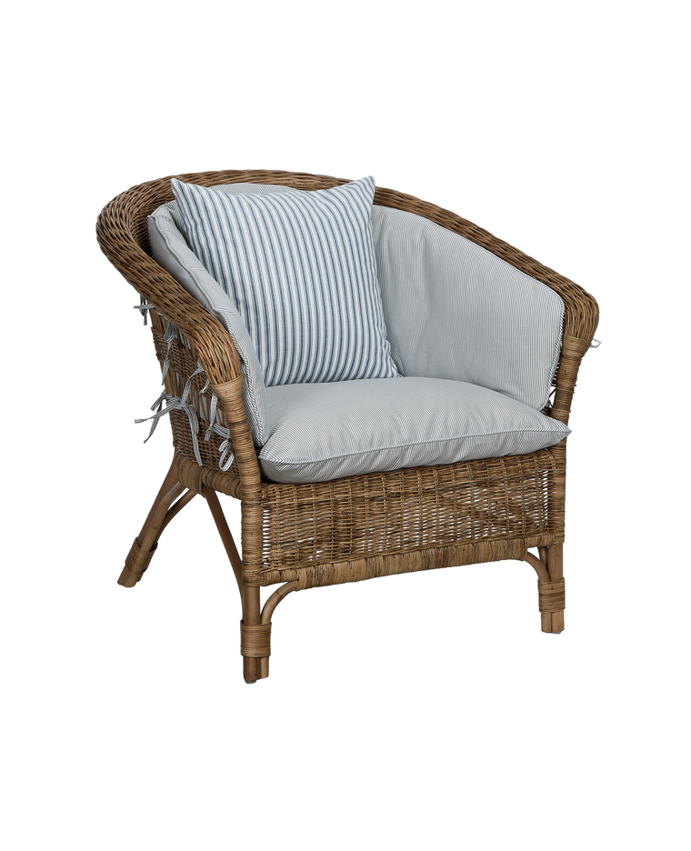 Sanctuary Rattan Lounge Chair - Bayside Stripe