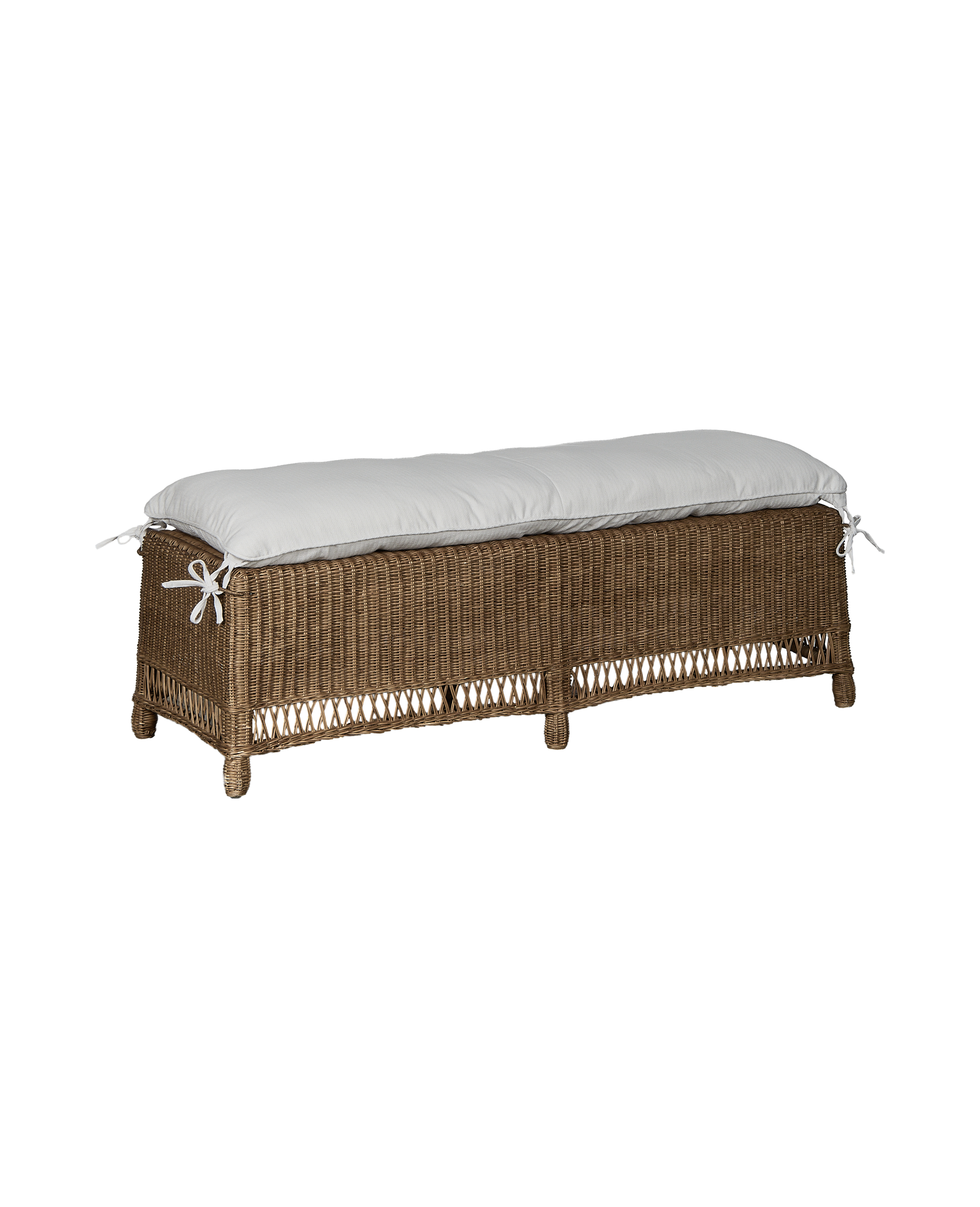 Boxwood Rattan Bench - Shell