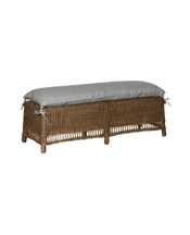 Boxwood Rattan Bench - Bayside Stripe