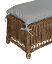 Boxwood Rattan Bench - Bayside Stripe