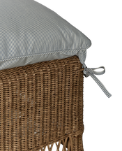 Boxwood Rattan Bench - Bayside Stripe