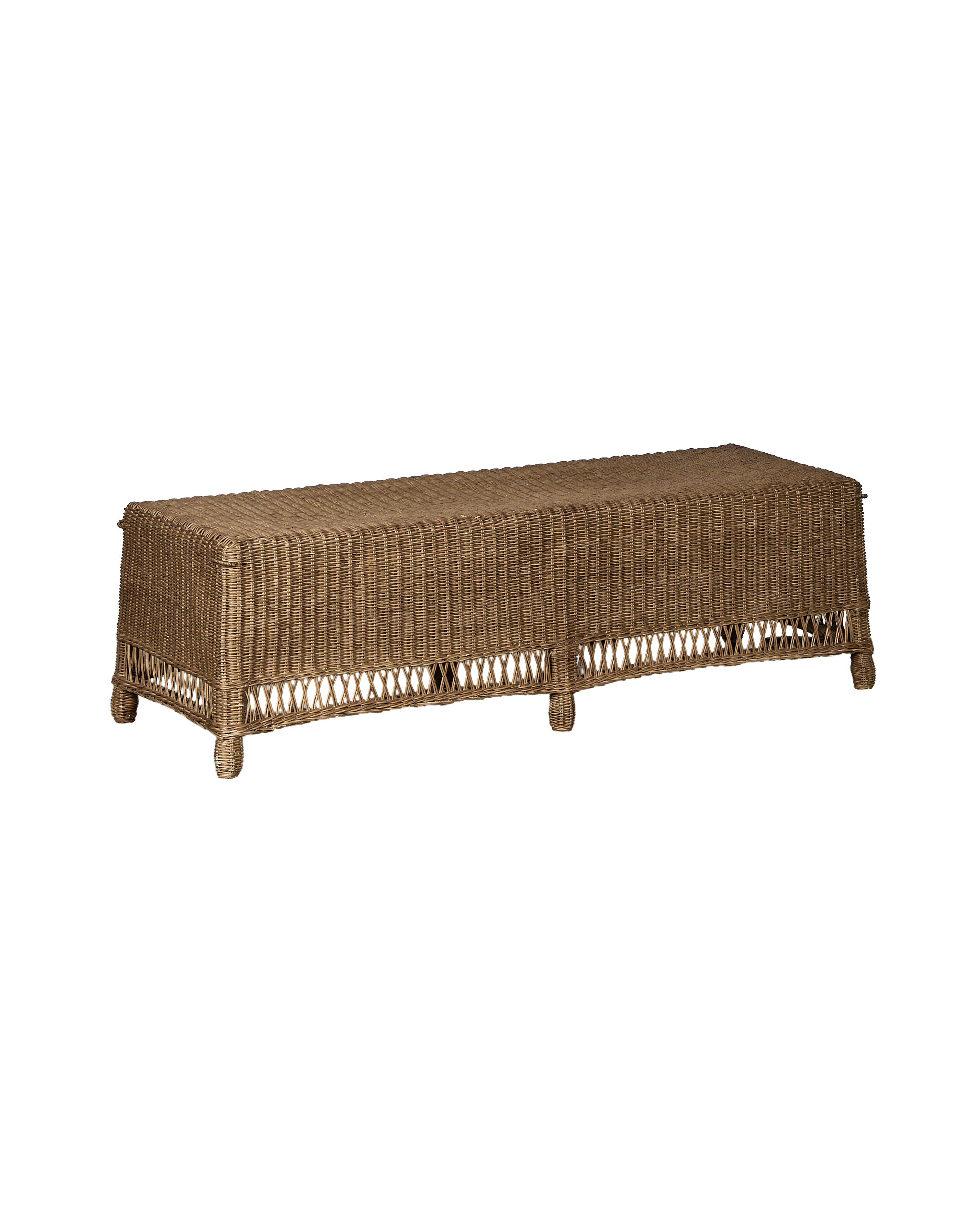 Boxwood Rattan Bench - Shell