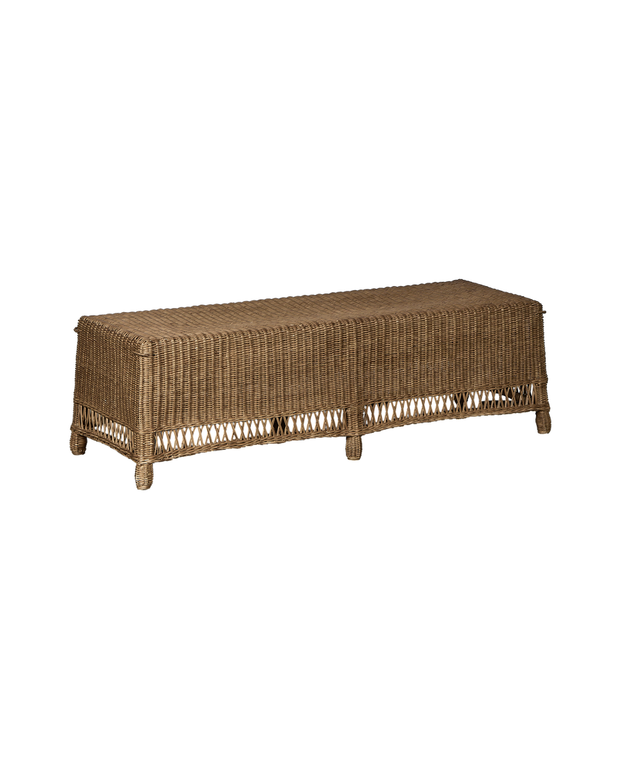 Boxwood Rattan Bench - Shell