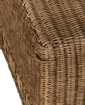 Boxwood Rattan Bench - Bayside Stripe