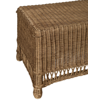 Boxwood Rattan Bench - Bayside Stripe