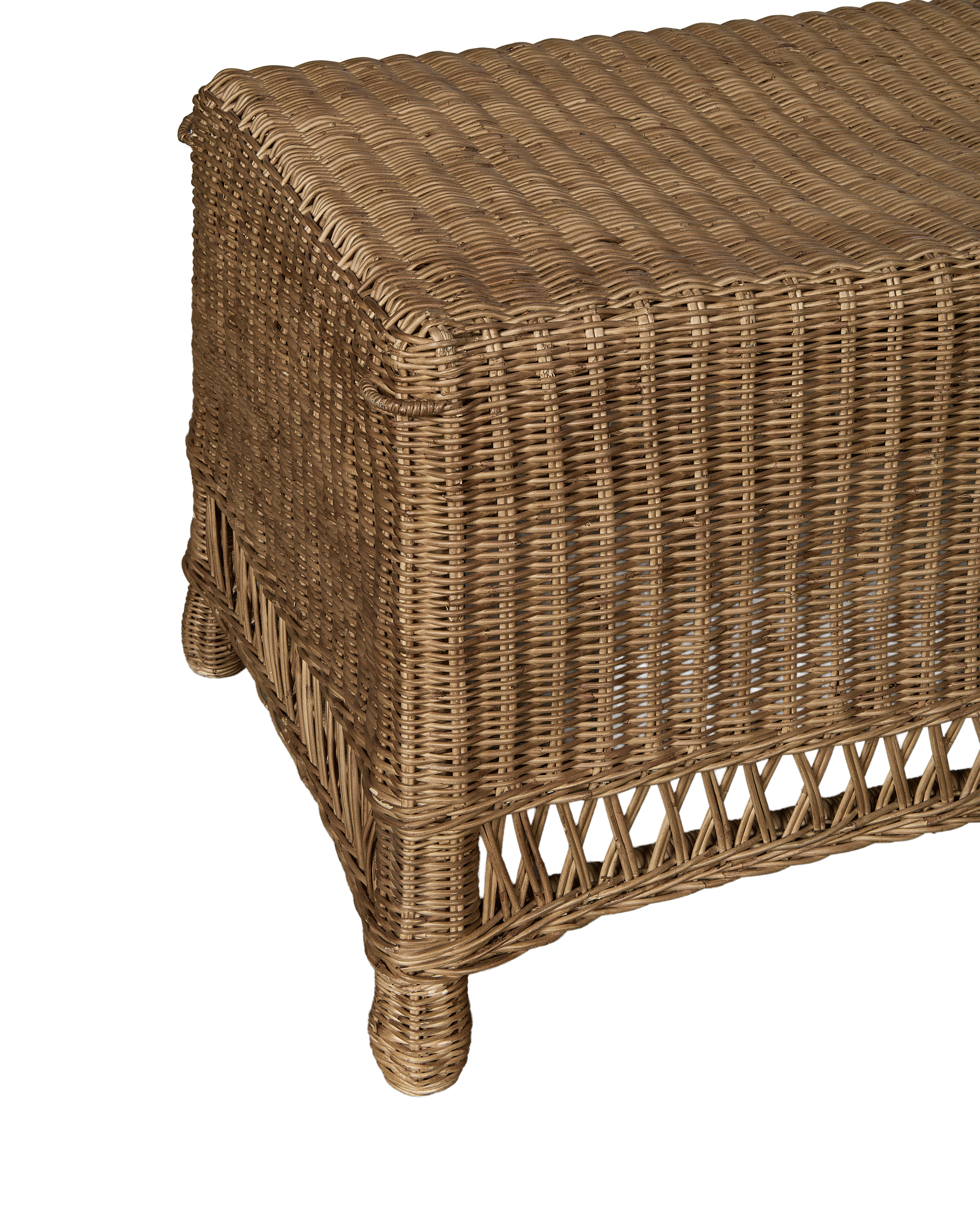Boxwood Rattan Bench - Shell