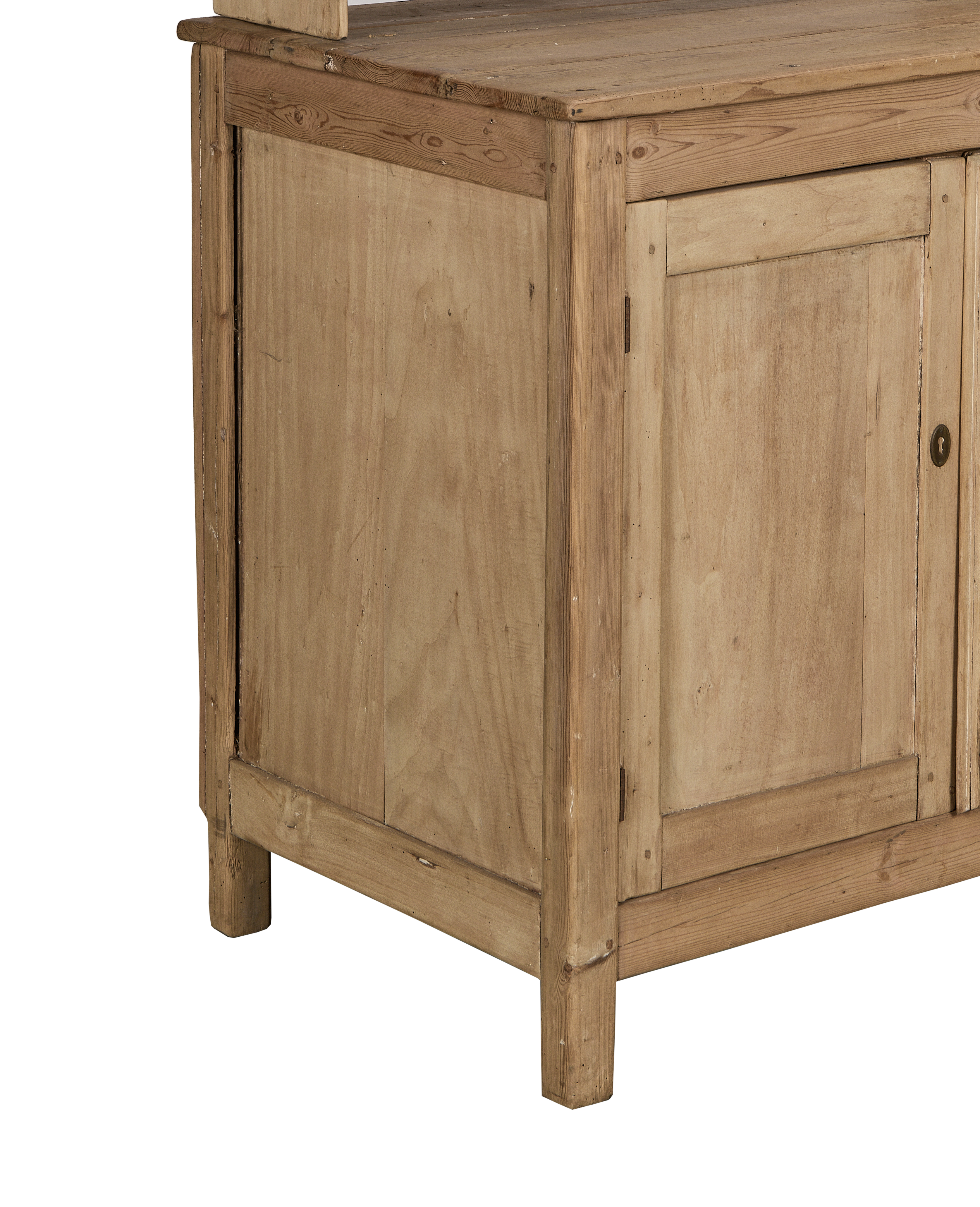 Vintage French pine postal cabinet, rustic oak side panel and bottom legs, good condition.