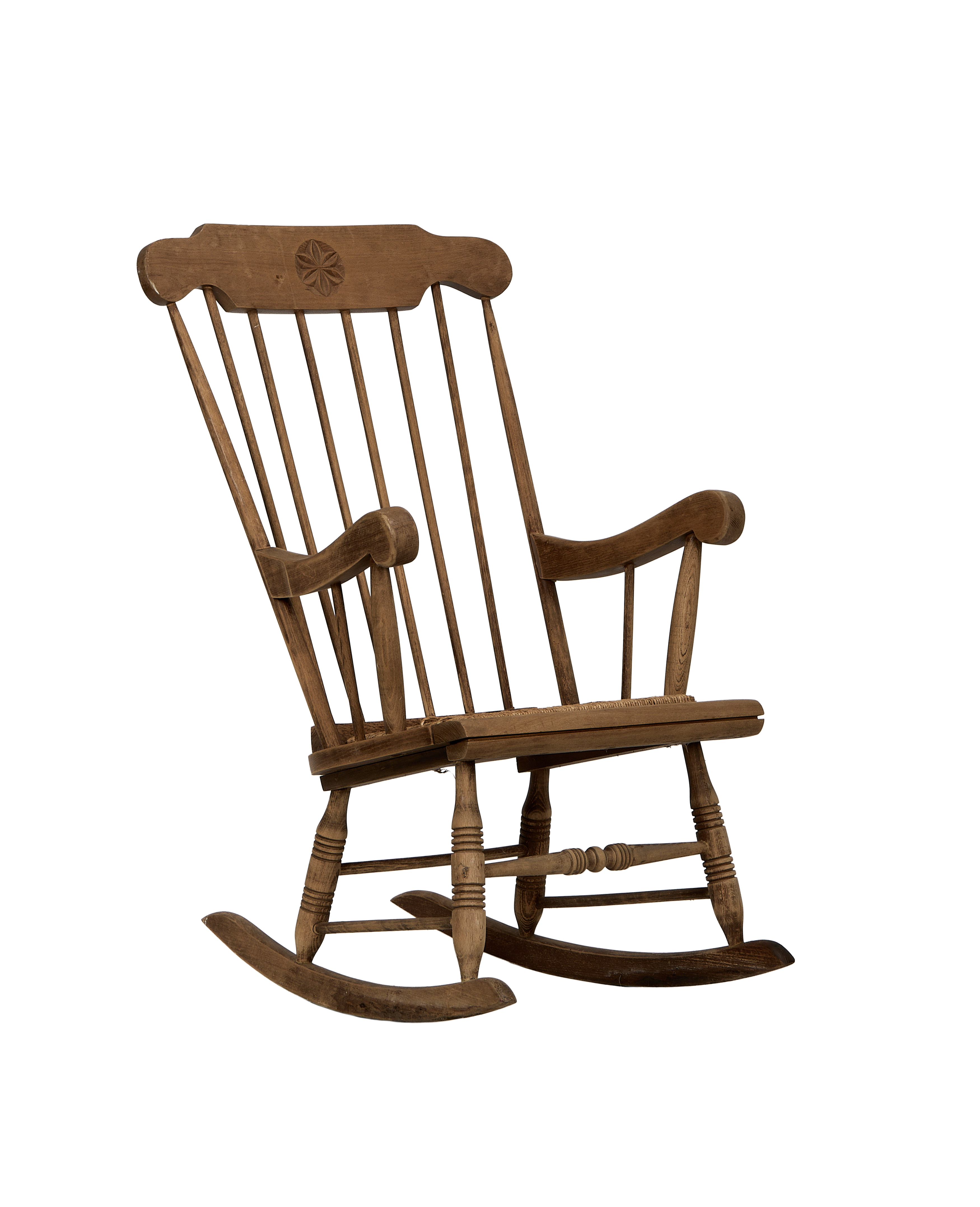 Rush Seat Rocking Chair | Vintage French Chairs | OLIVE ATELIERS