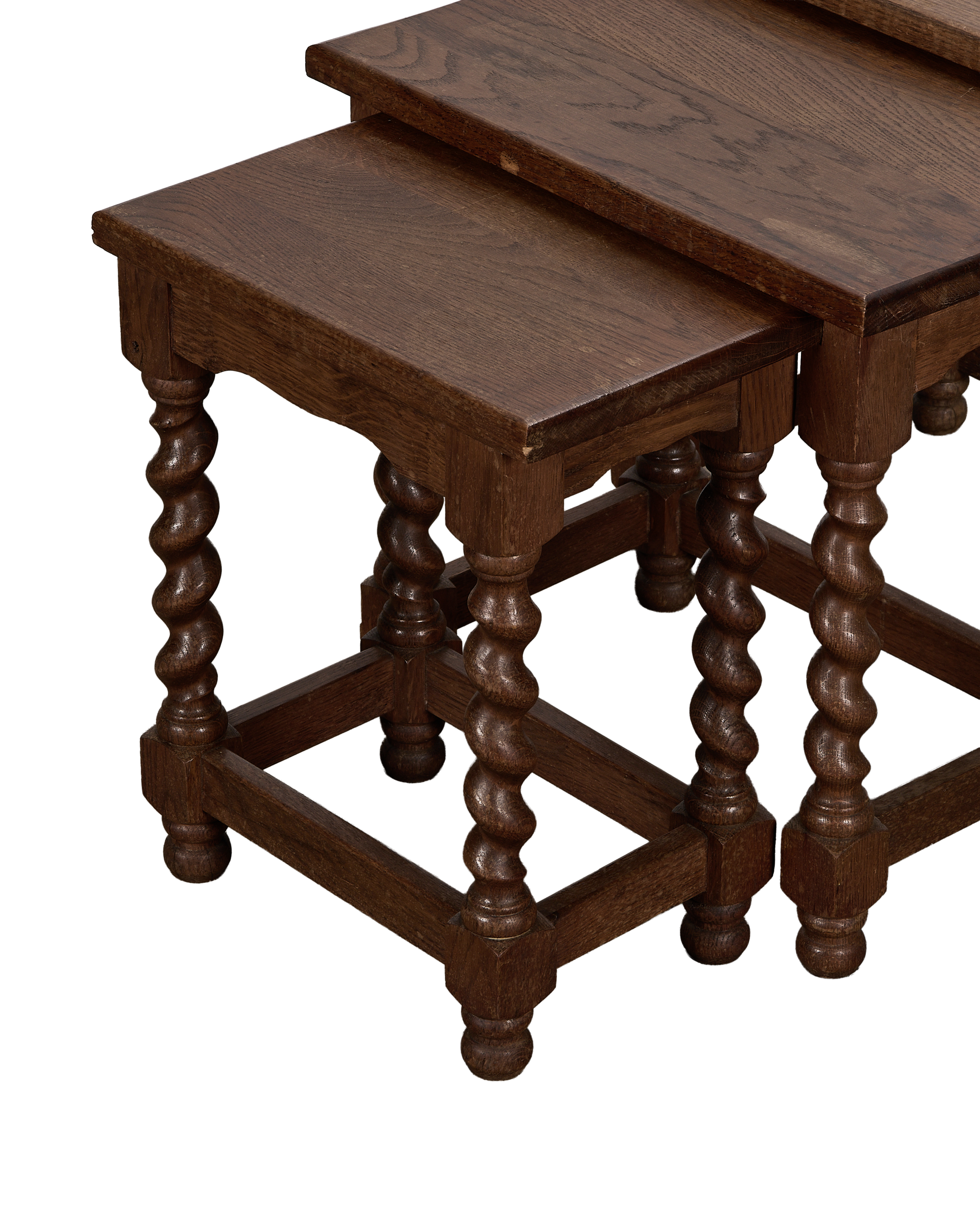 Barley Twist Nesting Tables - Set of 3 detail view