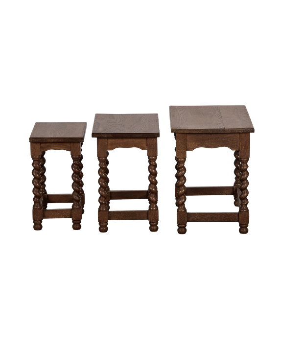 Barley Twist Nesting Tables - Set of 3