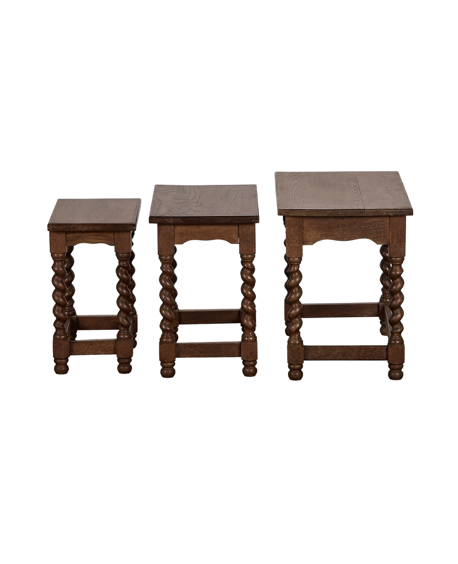 Barley Twist Nesting Tables - Set of 3 alternate angle