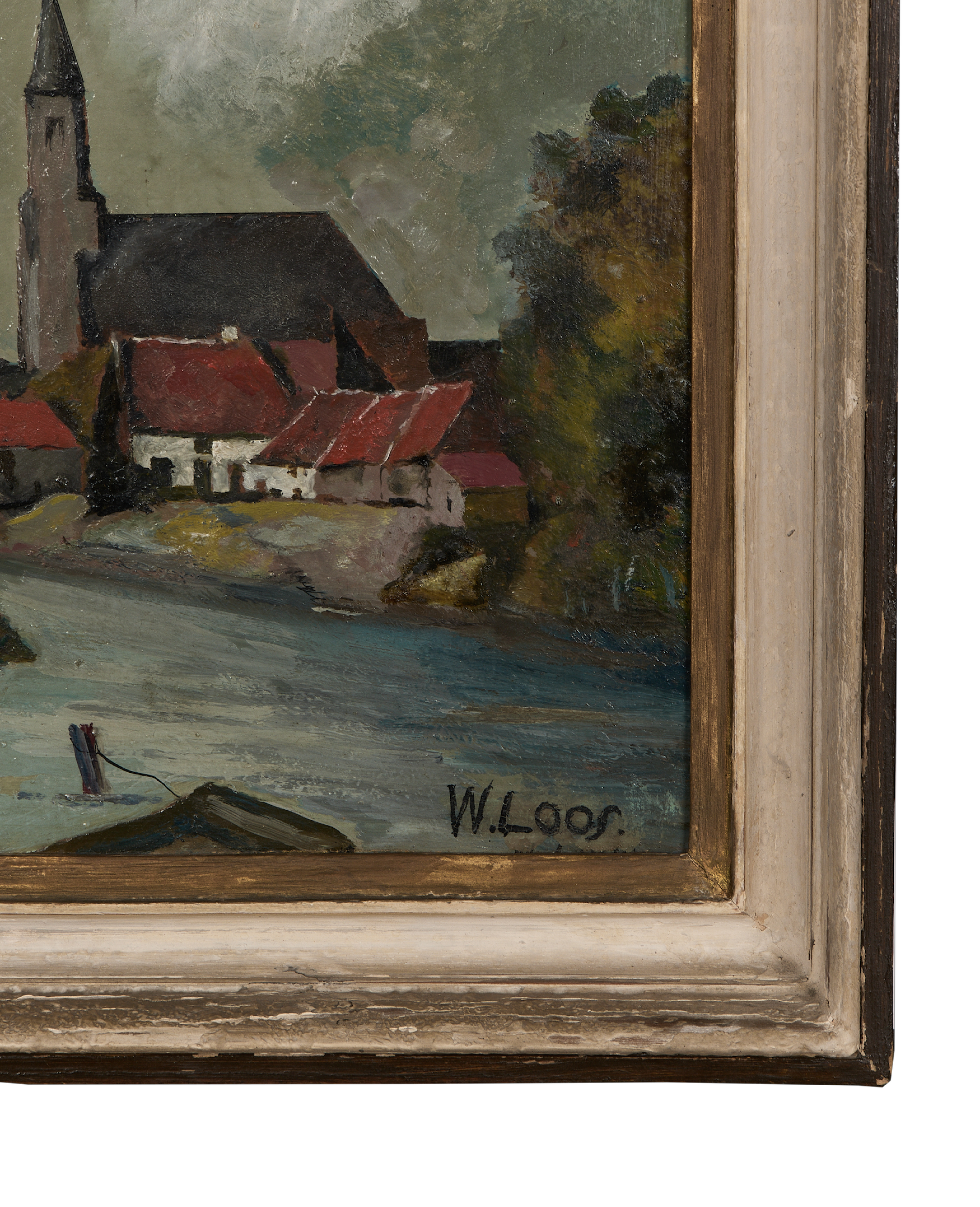 Framed Landscape Painting - Church