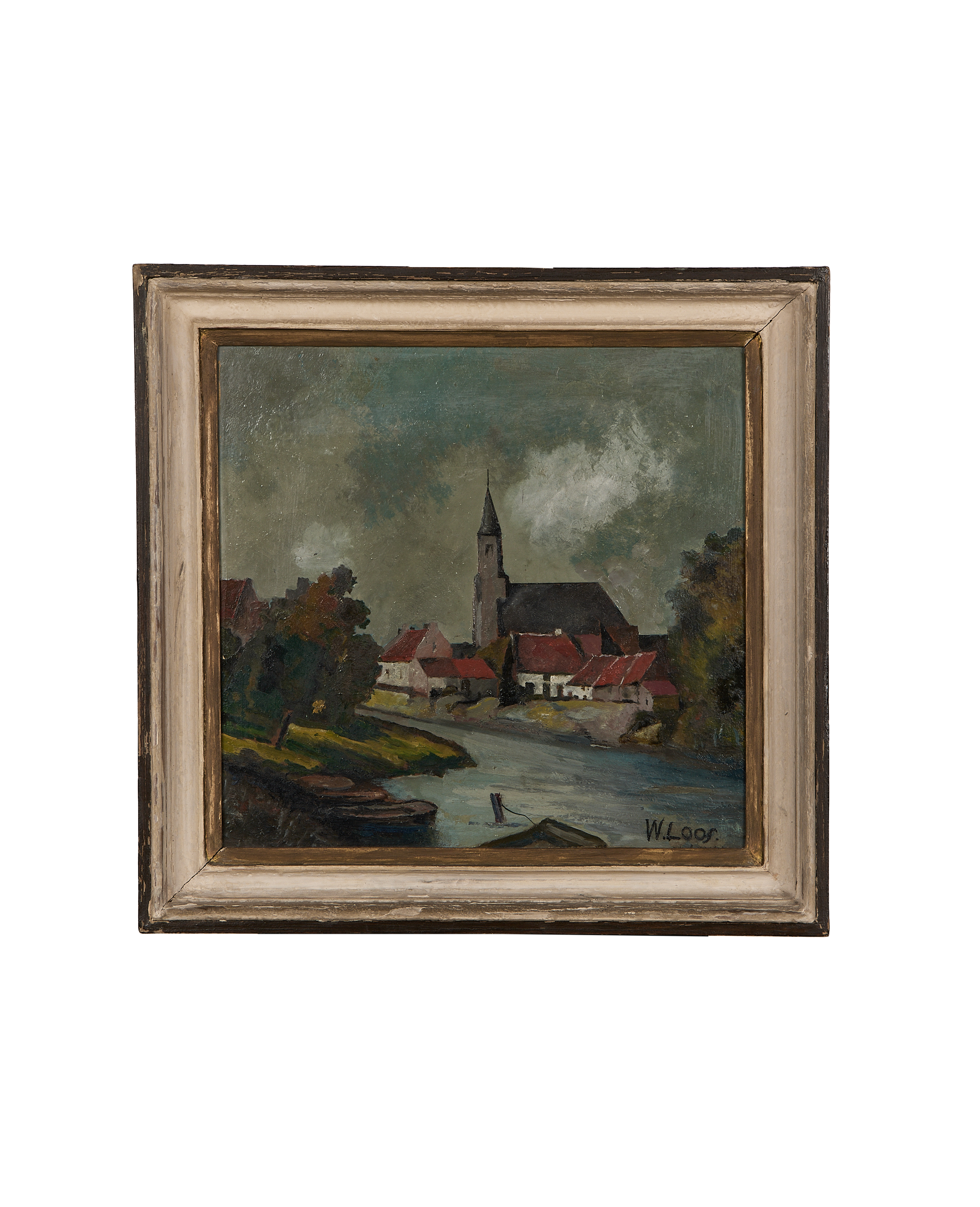Framed Landscape Painting - Church