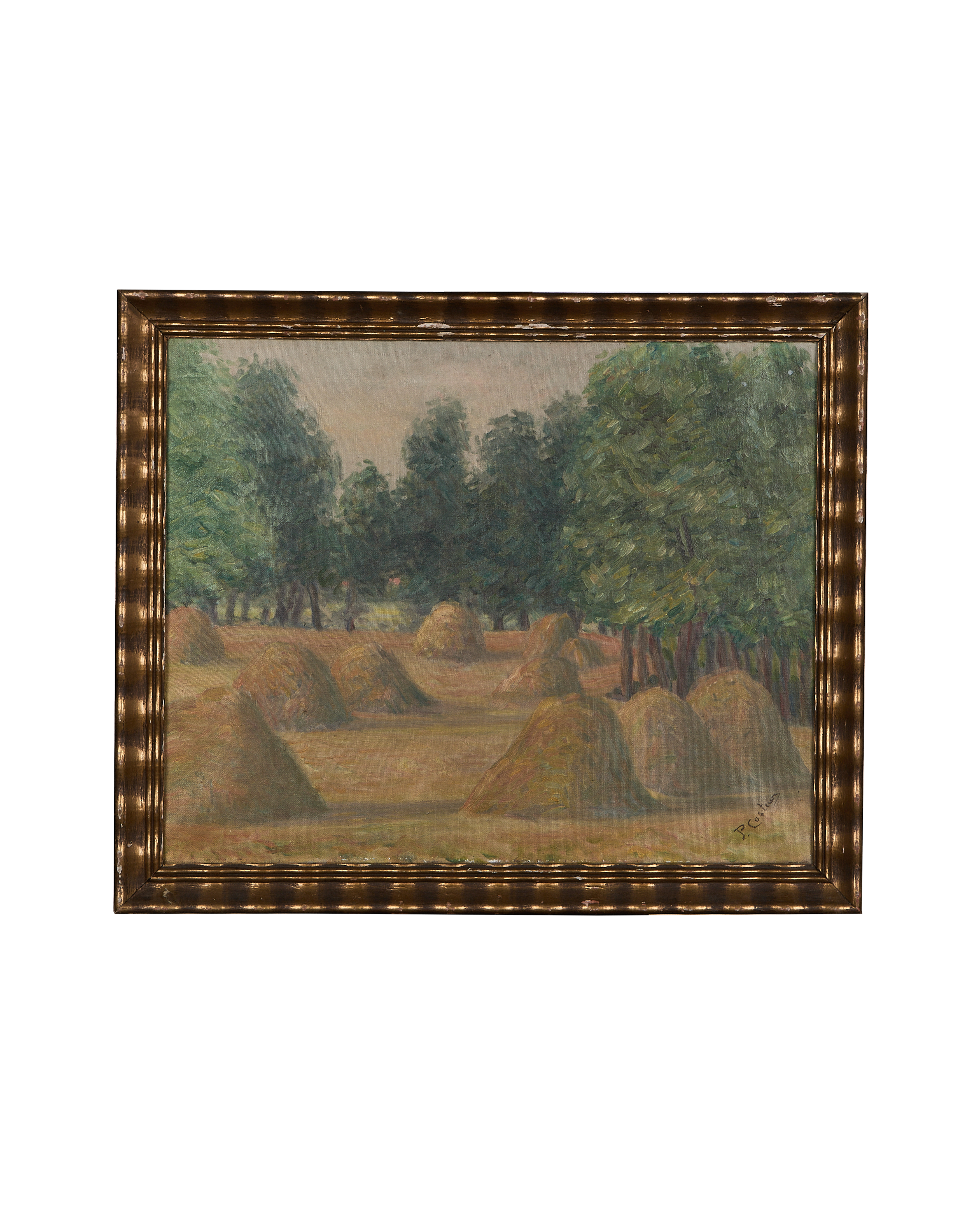 Framed Still Life Painting - Haystacks