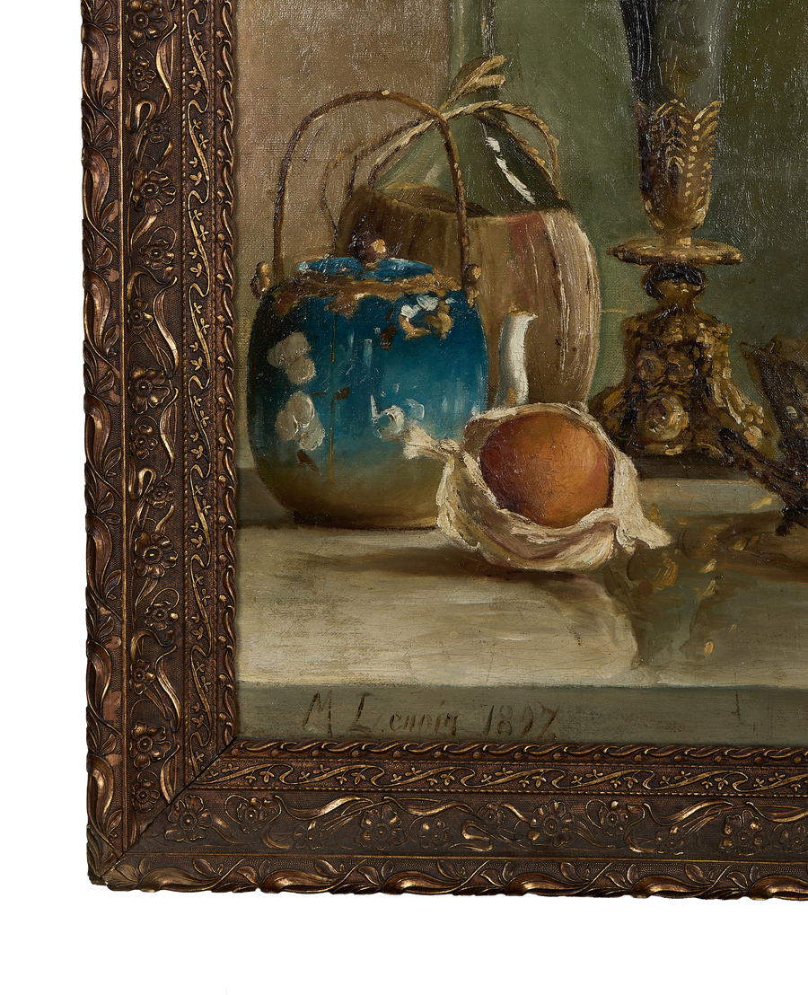 Framed 1897 Still Life Painting - Image 2