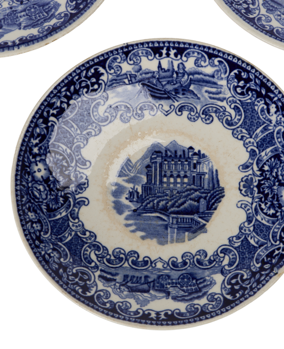 French Bleu Motif Plate