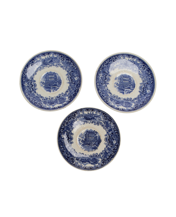 French Bleu Motif Plate