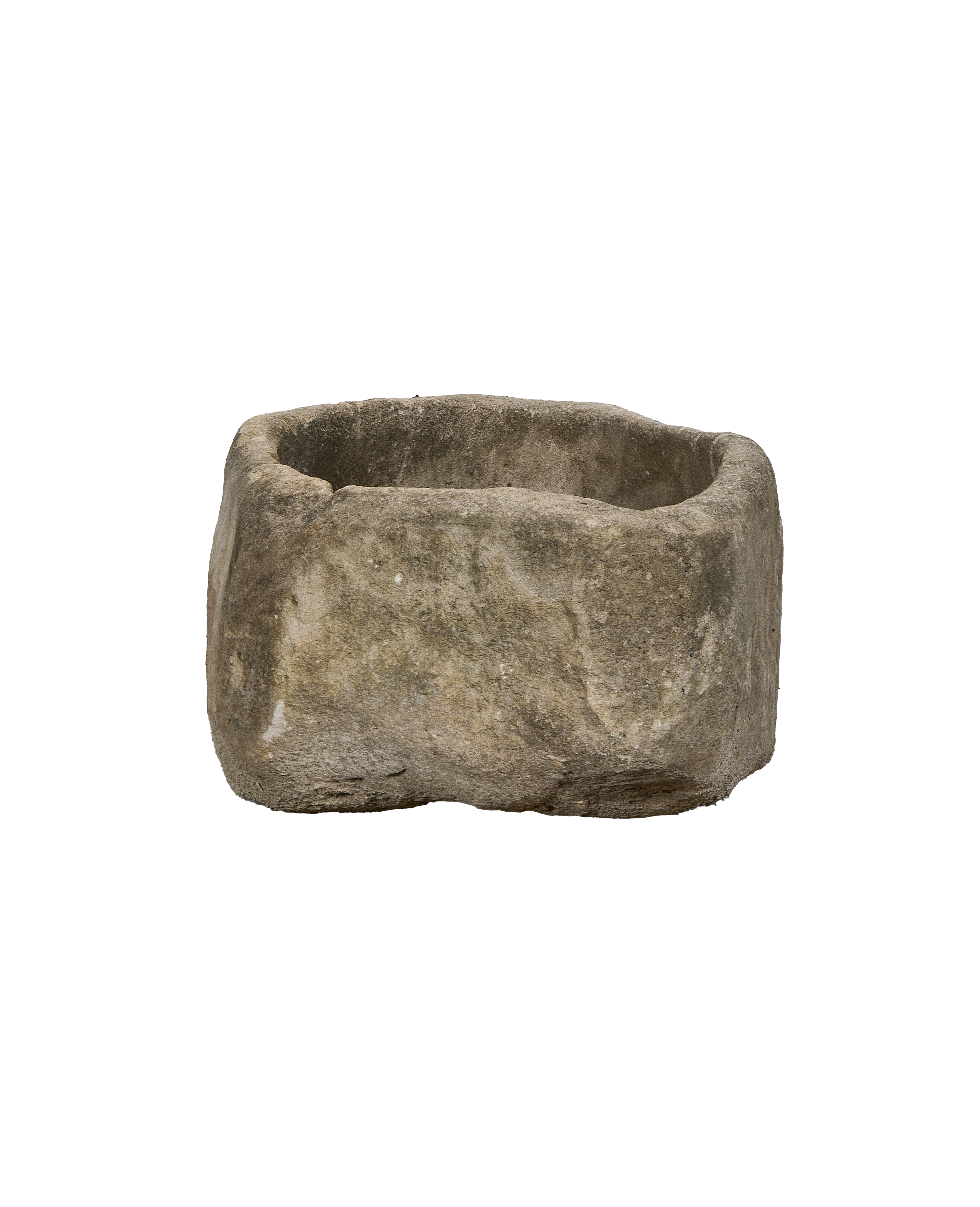Vintage oblong Indonesian limestone trough, OAK, with textured, weathered surface detail.