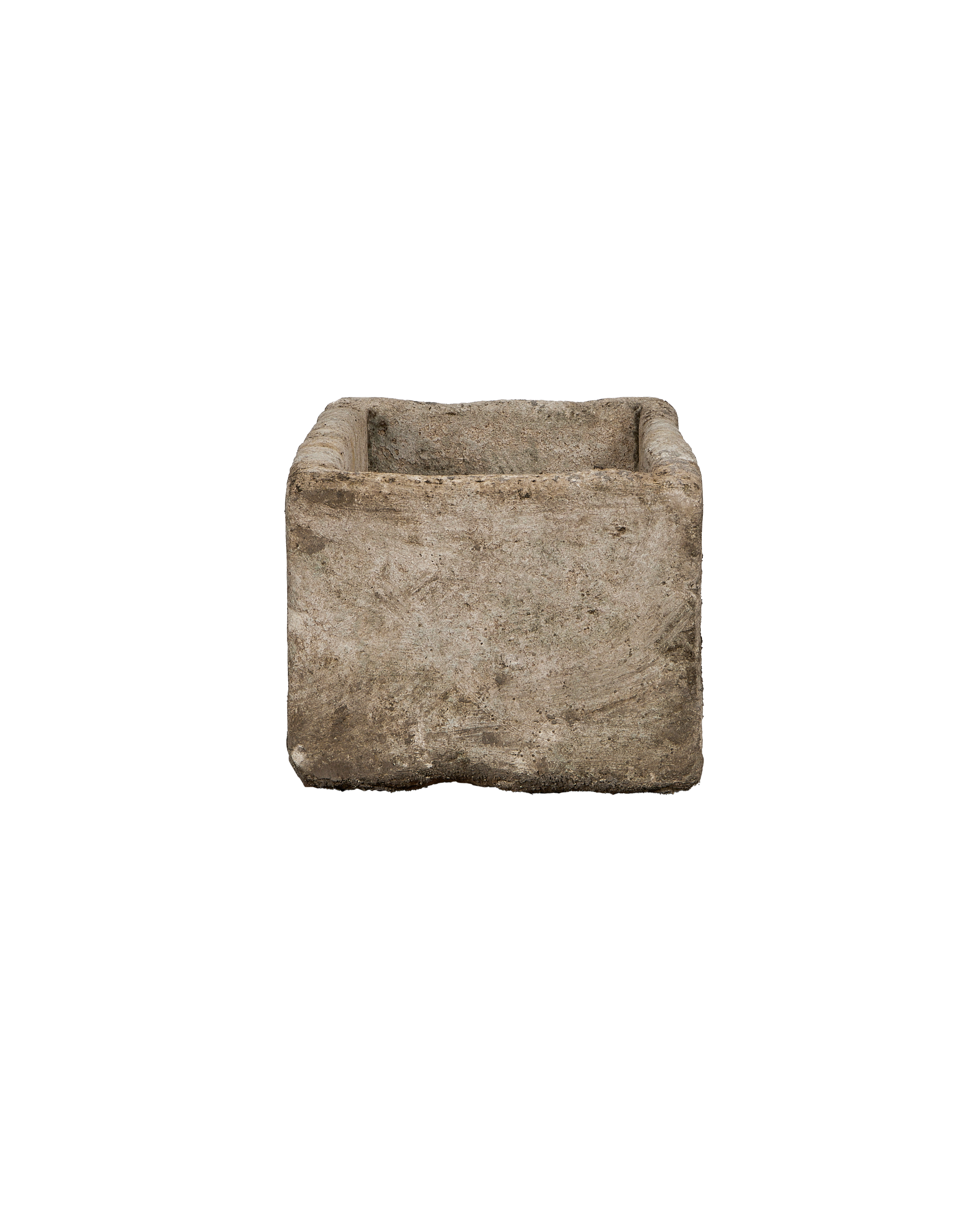 Vintage limestone rectangular trough, close-up of textured walls showing natural weathering, Indonesia.