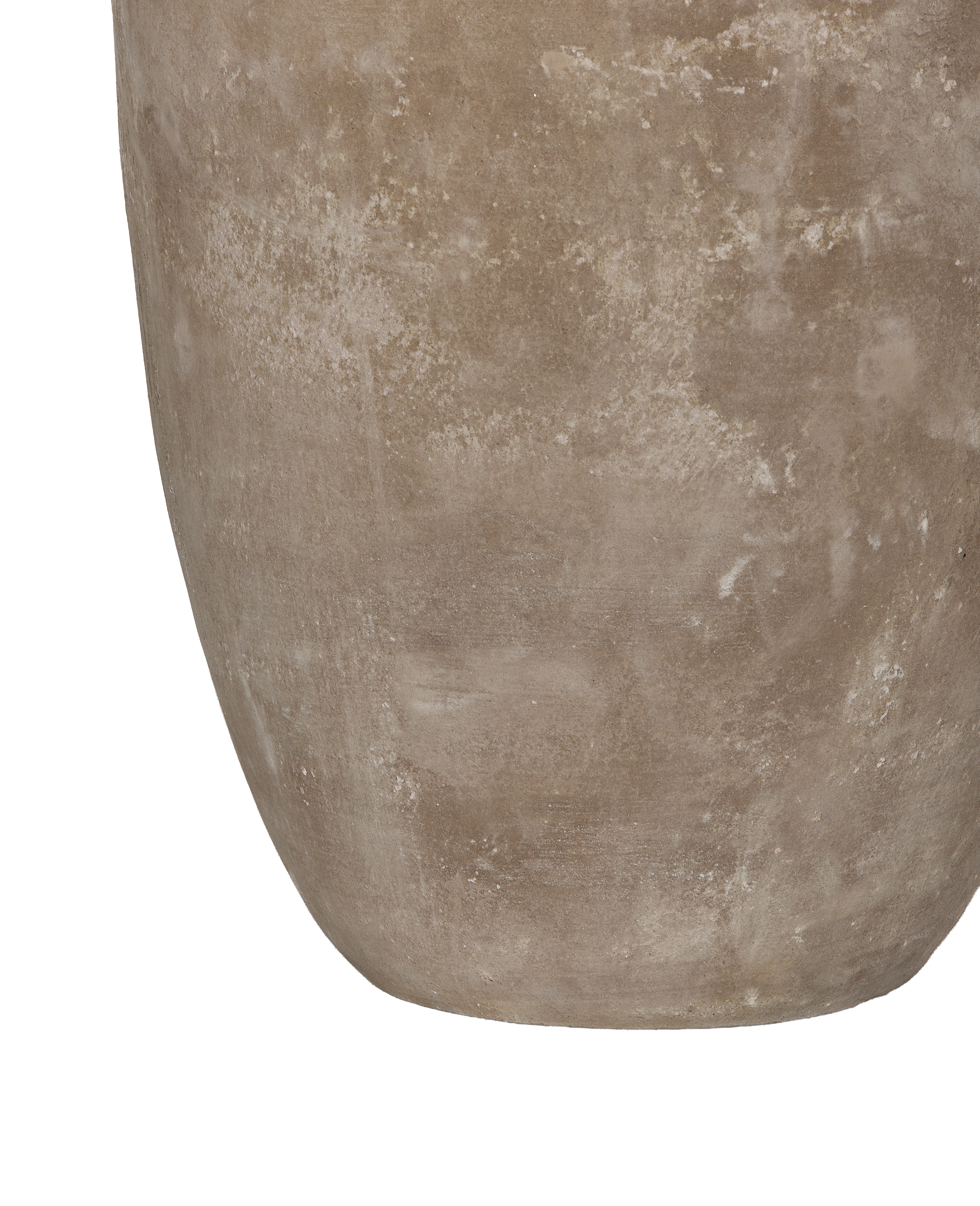 Close-up of Vesper Pot's textured, weathered Vietnamese clay surface, highlighting vintage bulk design.